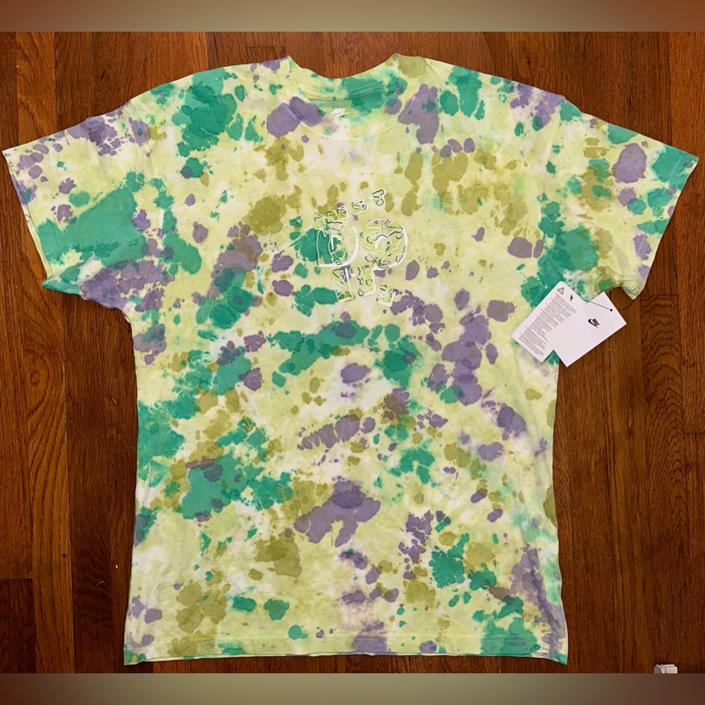 Nike Sportswear Max 90 Graphic Shirt Men’s 2XL Space Purple Tie Dye Spellout
